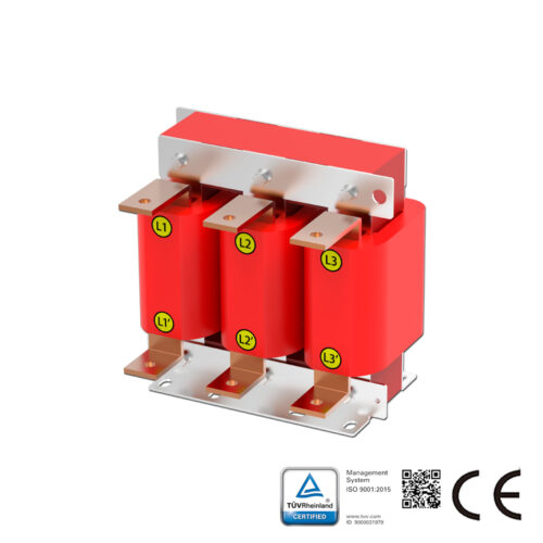 Line Reactor AC 3-Phase 400V ,2%(uK), Rated Current 490A , 220kw